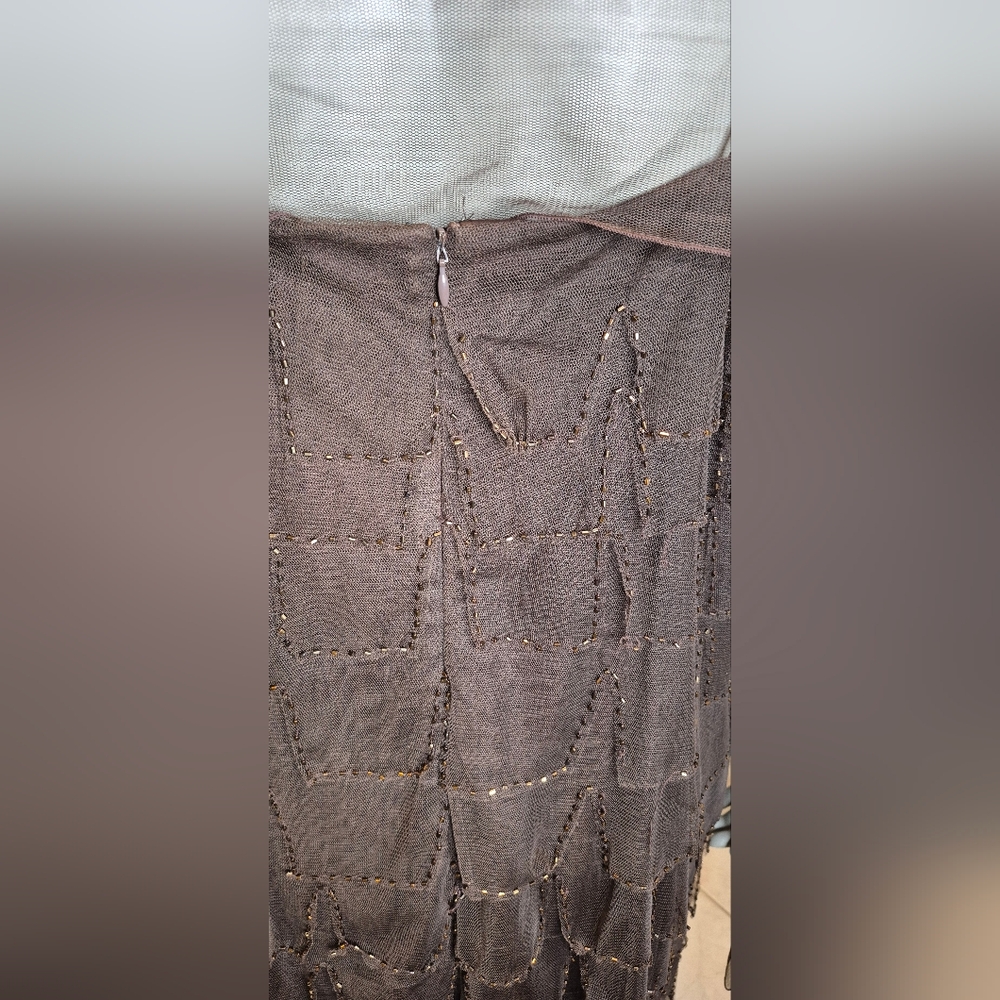 Elegant Gray Layered Women's Dress - Picture 5 of 16